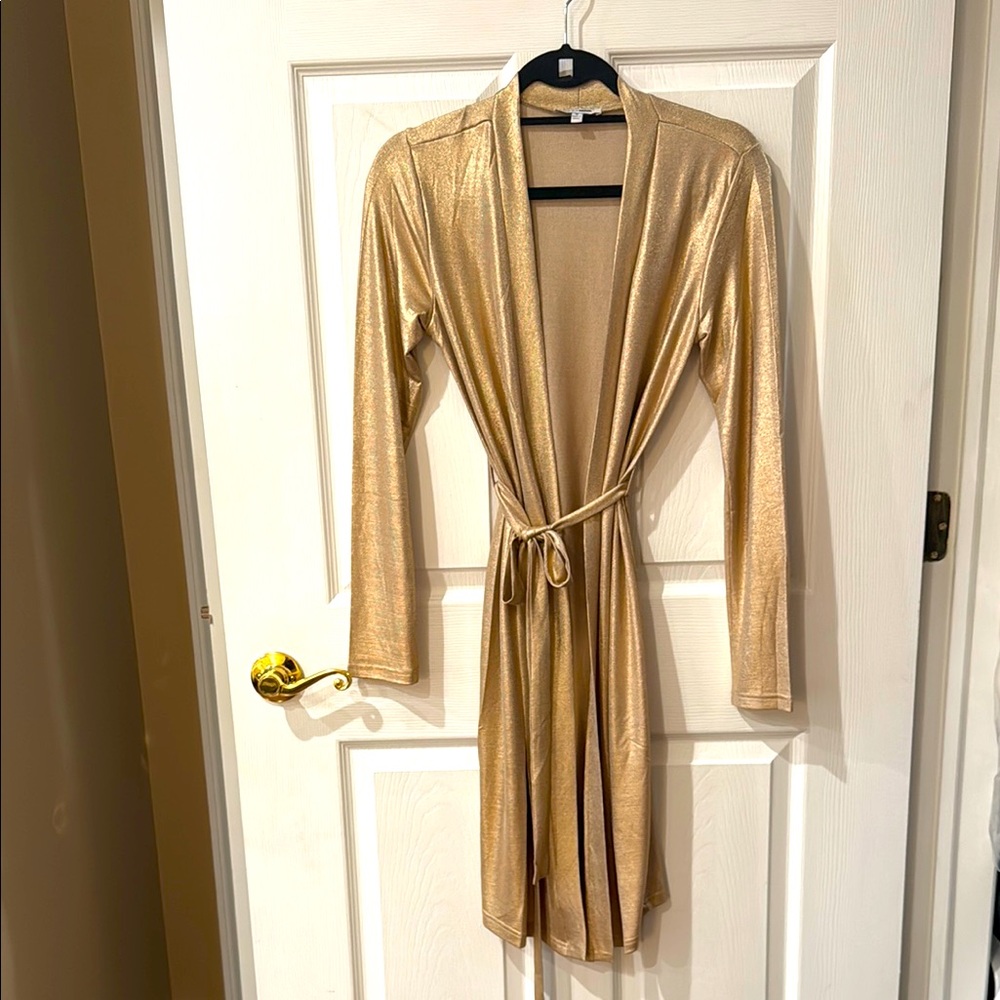 Fashion Nova Gold Belted Cardigan